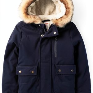 Gymboree Boys Down Jacket Cotton Sherpa Hood-0