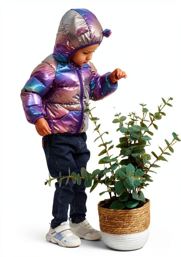 Polyester Cotton Girls Down Jacket GMF1A-4