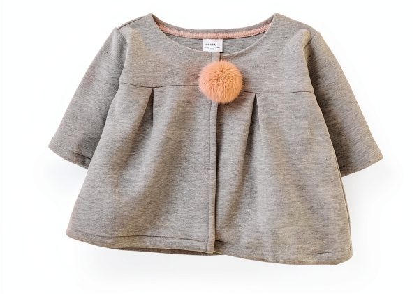 KidsCo Baby Girls Hooded Down Jacket - Soft Cotton Blend, Cute Ears-3