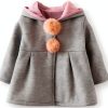 KidsCo Baby Girls Hooded Down Jacket - Soft Cotton Blend, Cute Ears-0