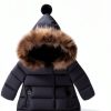 Girls Puffer Coat Mqquff bb1322-80cm Cotton Faux Fur Hooded Jacket-2