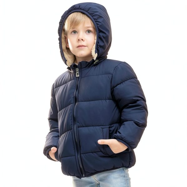 CozyKids Windproof Baby Girls Down Jacket with Removable Hood-6