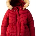 Gymboree Girls Red Jacket with Detachable Hood and Quilted Design-0