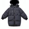 LANBAOSI Baby Girl Jacket Down Alternative Black 3T-5T Hooded Coat-2