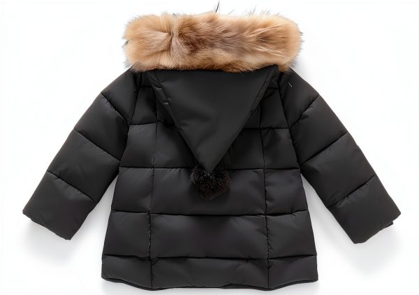 Girls Down Jacket LittleStar Puffer Coat Cotton Blend Faux Fur Warm-4
