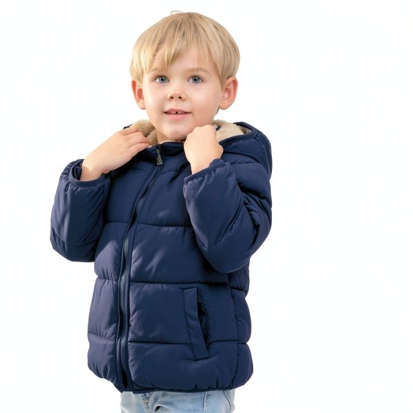 CozyKids Windproof Baby Girls Down Jacket with Removable Hood-5