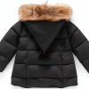 Girls Puffer Coat Mqquff bb1322-80cm Cotton Faux Fur Hooded Jacket-4
