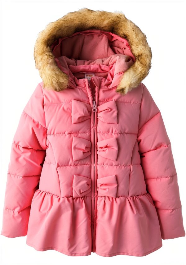 Gymboree Girls Jacket with Removable Faux Fur, Pink Unicorns 7 Years-0