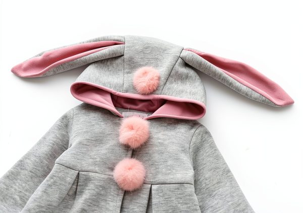 KidsCo Baby Girls Hooded Down Jacket - Soft Cotton Blend, Cute Ears-5