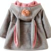 KidsCo Baby Girls Hooded Down Jacket - Soft Cotton Blend, Cute Ears-1