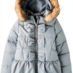 Gymboree Girls Light Blue Ribbon Jacket with Faux Fur Hood and Ruffle-0