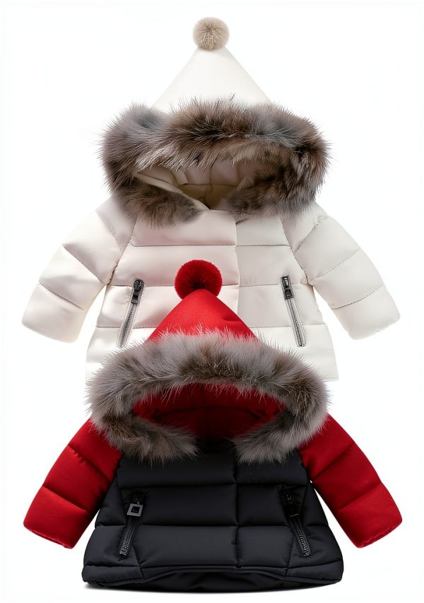 KidsCo Baby Girl Puffer Down Jacket BB1322-110cm Faux Fur Hooded-5