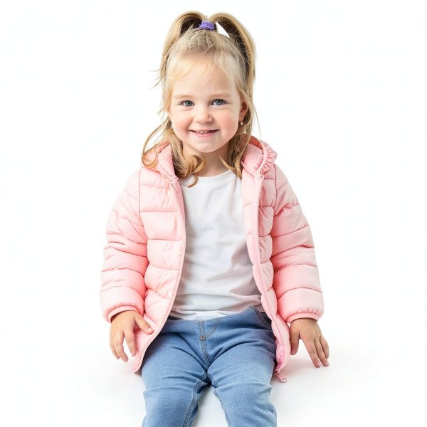 GMF baby girls down jacket, Polyester cotton shell, Zipper, GMF1A-1