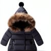 Girls Down Jacket LittleStar Puffer Coat Cotton Blend Faux Fur Warm-2