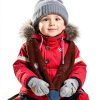 Girls Puffer Coat Mqquff bb1322-80cm Cotton Faux Fur Hooded Jacket-3