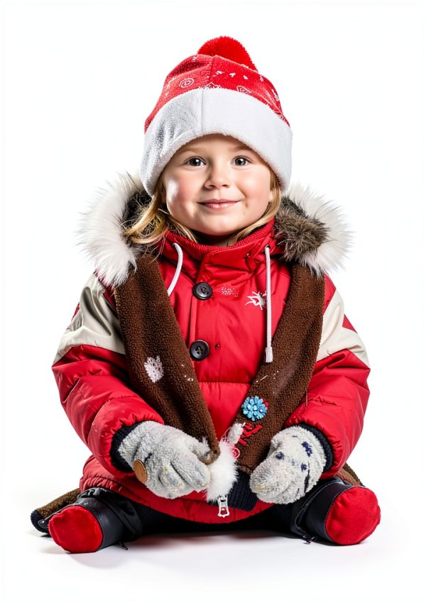 Girls Down Jacket LittleStar Puffer Coat Cotton Blend Faux Fur Warm-3