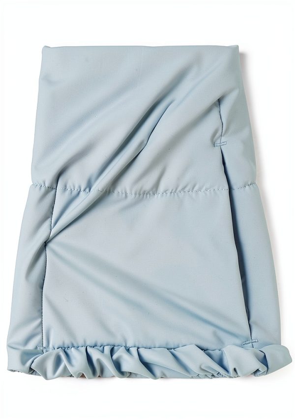 Gymboree Girls Light Blue Ribbon Jacket with Faux Fur Hood and Ruffle-2
