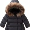 KidsCo Baby Girl Puffer Down Jacket BB1322-110cm Faux Fur Hooded-0
