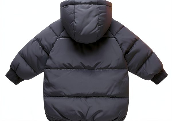 LANBAOSI Baby Girl Jacket Down Alternative Black 3T-5T Hooded Coat-1