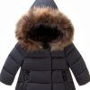 Girls Puffer Coat Mqquff bb1322-80cm Cotton Faux Fur Hooded Jacket-0