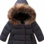 Girls Puffer Coat Mqquff bb1322-80cm Cotton Faux Fur Hooded Jacket-0