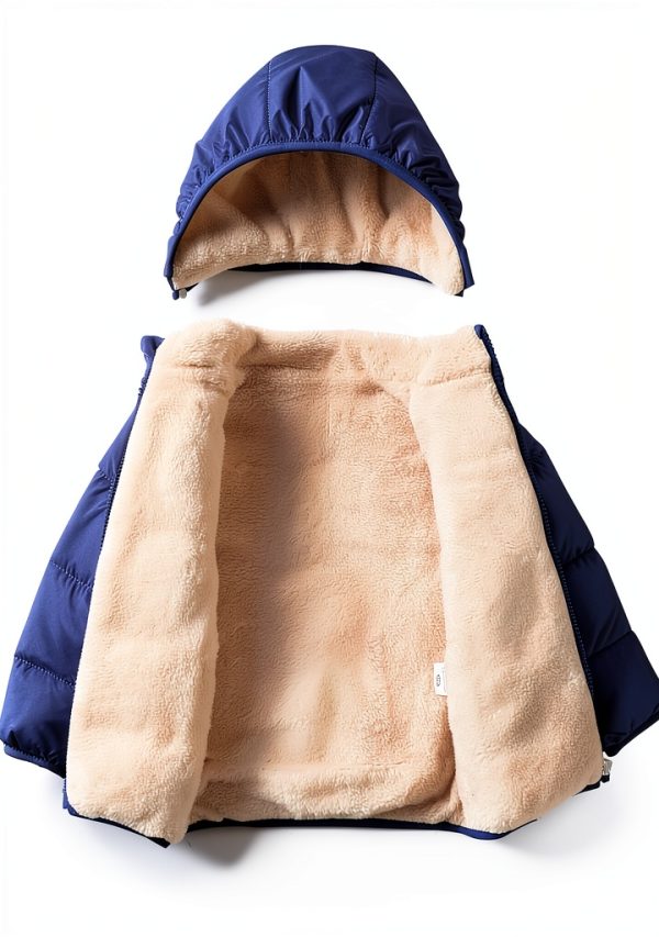 CozyKids Windproof Baby Girls Down Jacket with Removable Hood-2