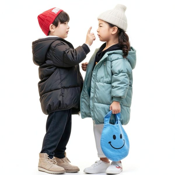 LANBAOSI Baby Girl Jacket Down Alternative Black 3T-5T Hooded Coat-5
