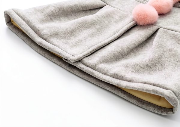 KidsCo Baby Girls Hooded Down Jacket - Soft Cotton Blend, Cute Ears-4