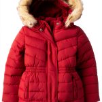 Gymboree Girls Waterproof Quilted Jacket with Detachable Hood Red-0