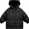 LANBAOSI Baby Girl Jacket Down Alternative Black 3T-5T Hooded Coat-0